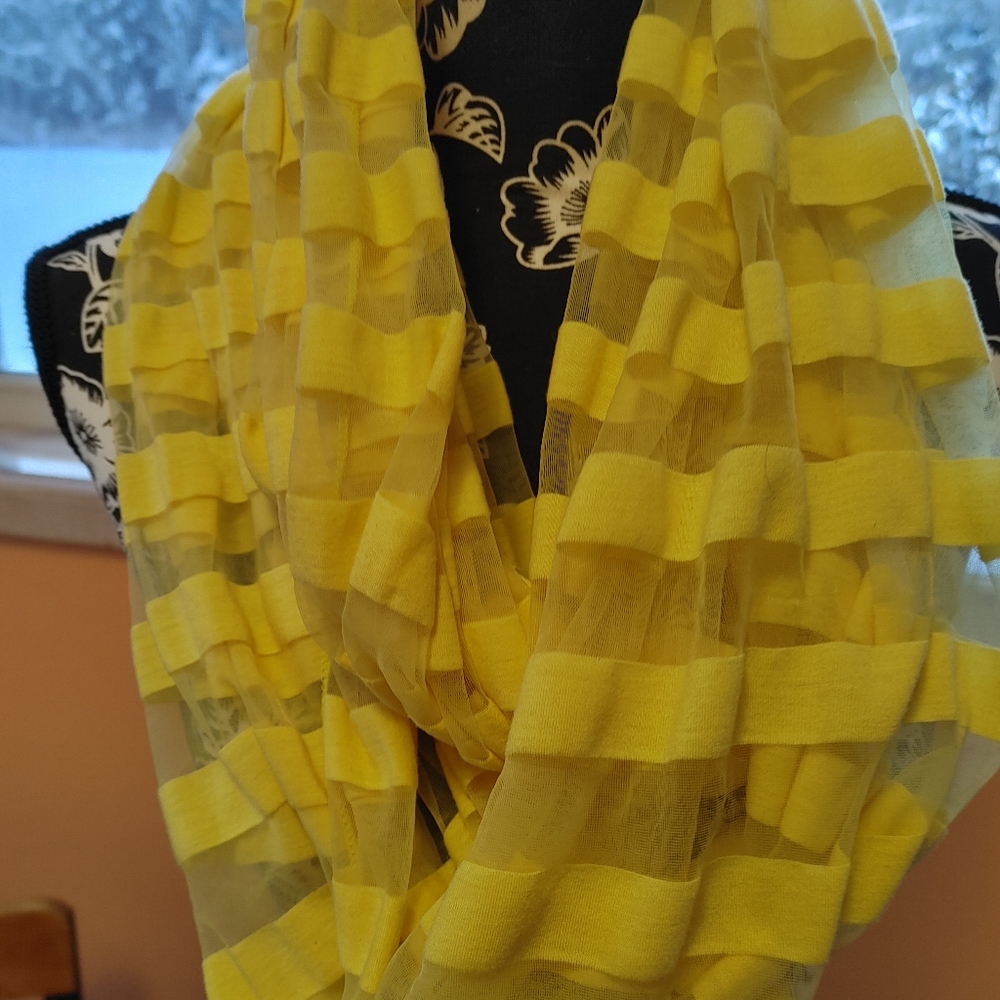 Yellow Sheer Infinity Scarf - Picture 3 of 4